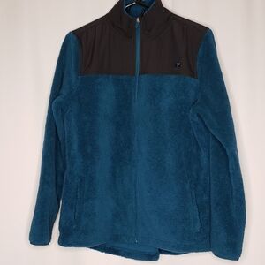 FILA Sport Furry Teddy Zip Up Jacket Sweater Warm
